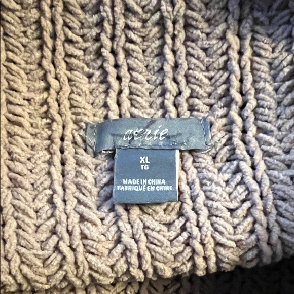 Aerie Textured Knit Sweater in Brown/Blush Long Sleeve Sz XL EUC Cozy Comfy Fall - Picture 5 of 6